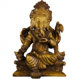 Statue Ganesha Natural-antique-4"