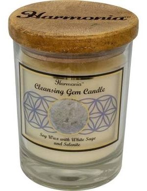 Harmonia Candle Cleansing Gem Candle - Selenite
