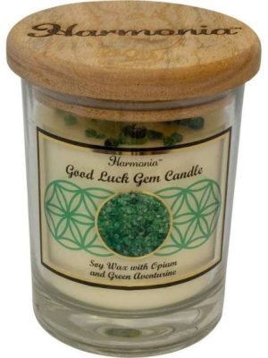 Candle Harmonia Soy Gem-Good Luck-Green Aventurine