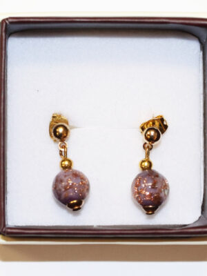 Murano Bead Earrings- Lilac