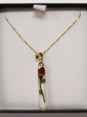 Rose Pendant with Gold Chain